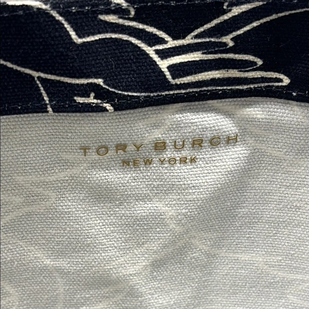 Tory Burch Printed Black Goose Canvas‎ Tote